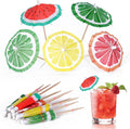Tiki Cocktail Umbrella Picks - Tropical Party Decor