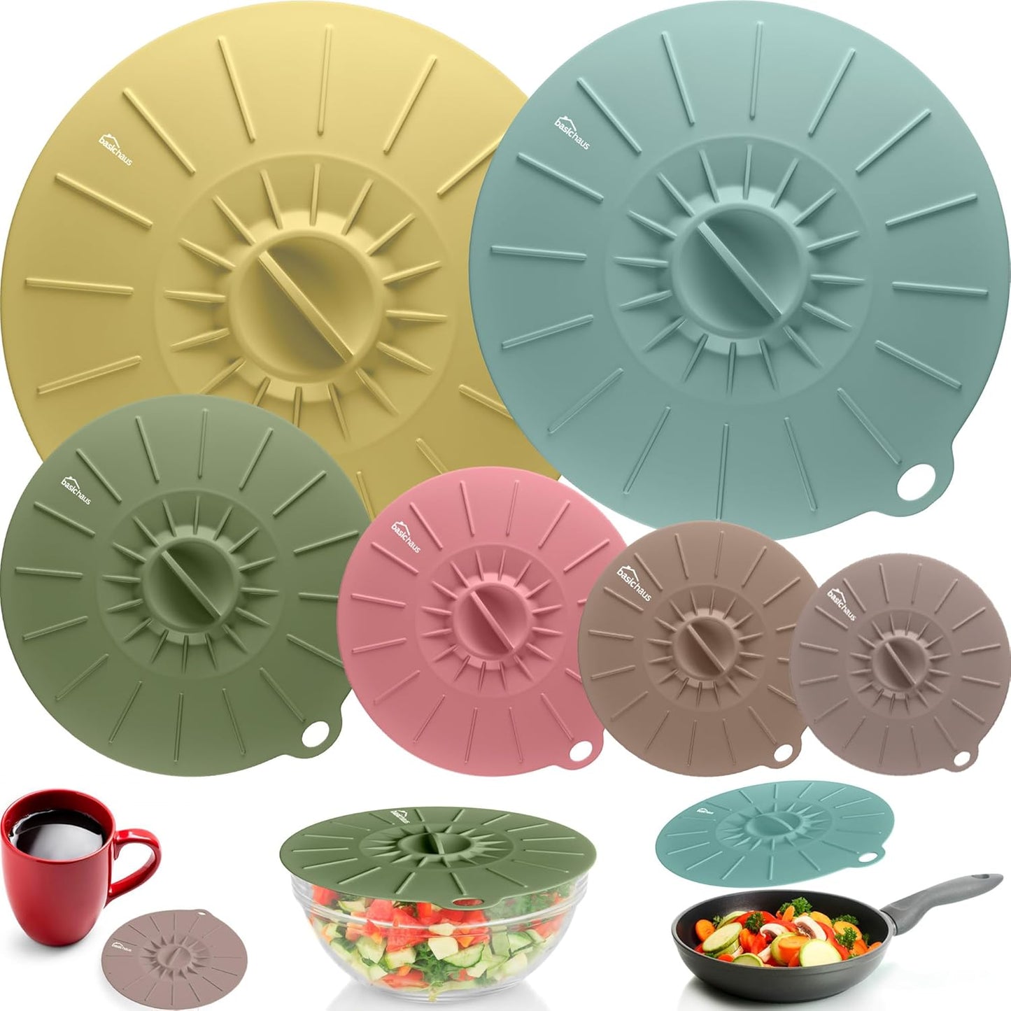 Basic Haus Silicone Lids - Reusable & Versatile