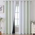 Estelar Textiler Sage Green and Greyish White Ombre Blackout Curtains