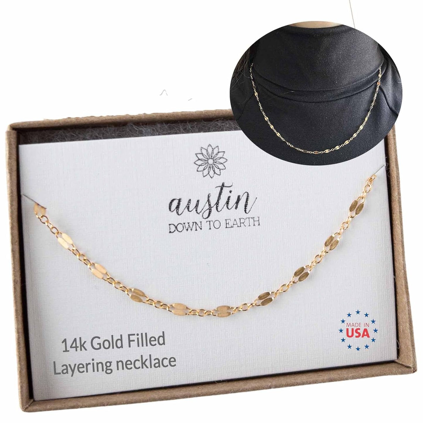 Layered Necklaces for Women, Adjustable Length Gold Filled Style