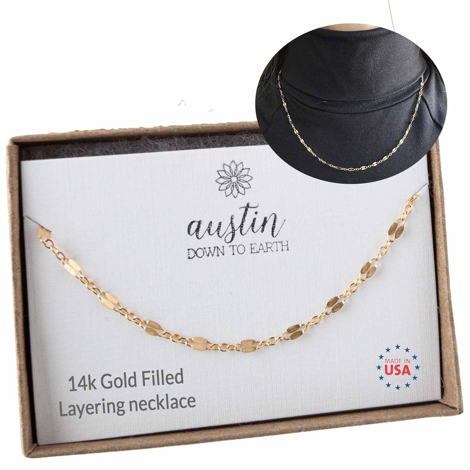 Layered Necklaces for Women, Adjustable Length Gold Filled Style