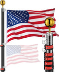 20ft Telescopic Flag Pole Kit - Anti-Entangle Rotating Lock