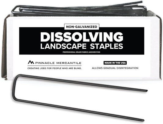 Dissolving Garden Landscape Staples for Weed Barrier Fabric