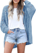Women's Crochet Cardigan Kimono Boho Long Sleeve - Lightweight Knit