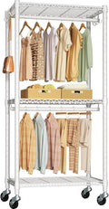 P3 Mini Rolling Clothes Rack for Hanging Clothes - Heavy Duty Mobile
