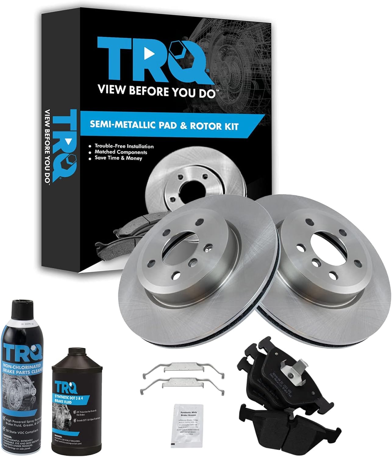 TRQ Front Brake Pad & Rotor Kit for 2004-2010 BMW X3