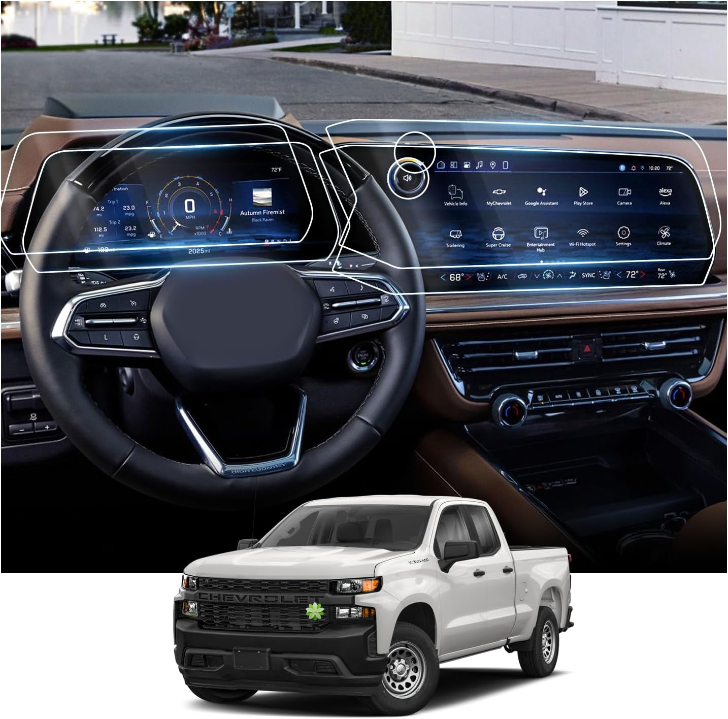 Ruiya 2025 Tahoe/Suburban Screen Protector for Ultimate Protection