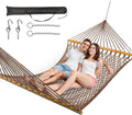 Double Hammock for 2 Person Handwoven Rope Hammock with Spreader Bar