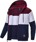 Satankud Men's Jacquard Plaid Zipper Hoodie Sweatshirt Jacket 2