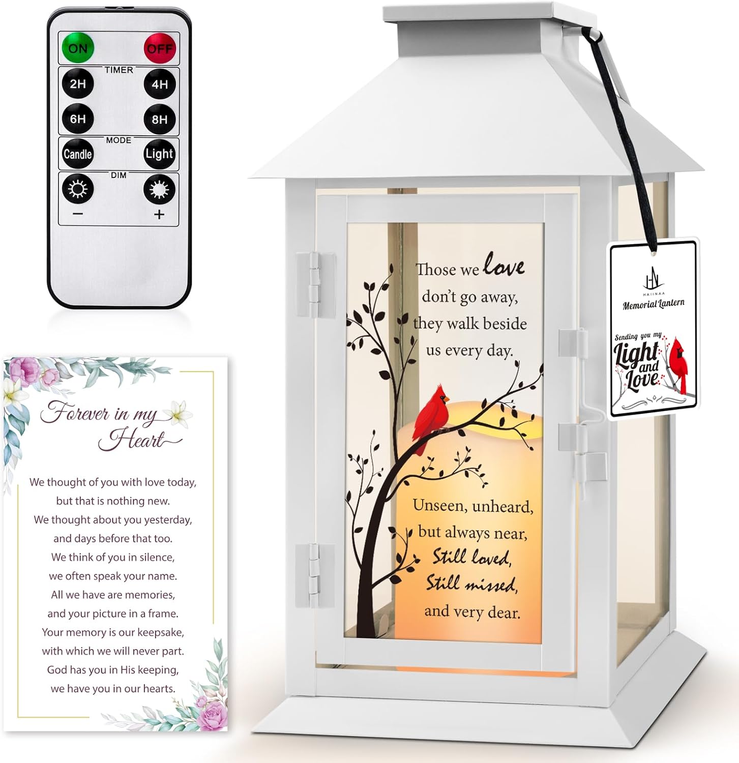 Memorial Lantern Bereavement Gifts for Loved Ones with LED Candle