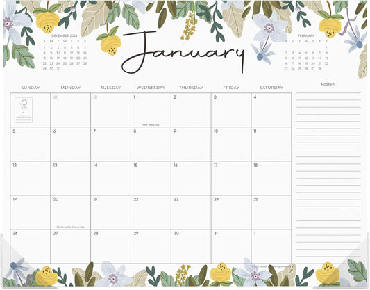 2025 Floral Desk Calendar, 18 Months, Home & Office Dexmon Planner