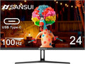 SANSUI 24 FHD Monitor: 100Hz FreeSync for Home & Office