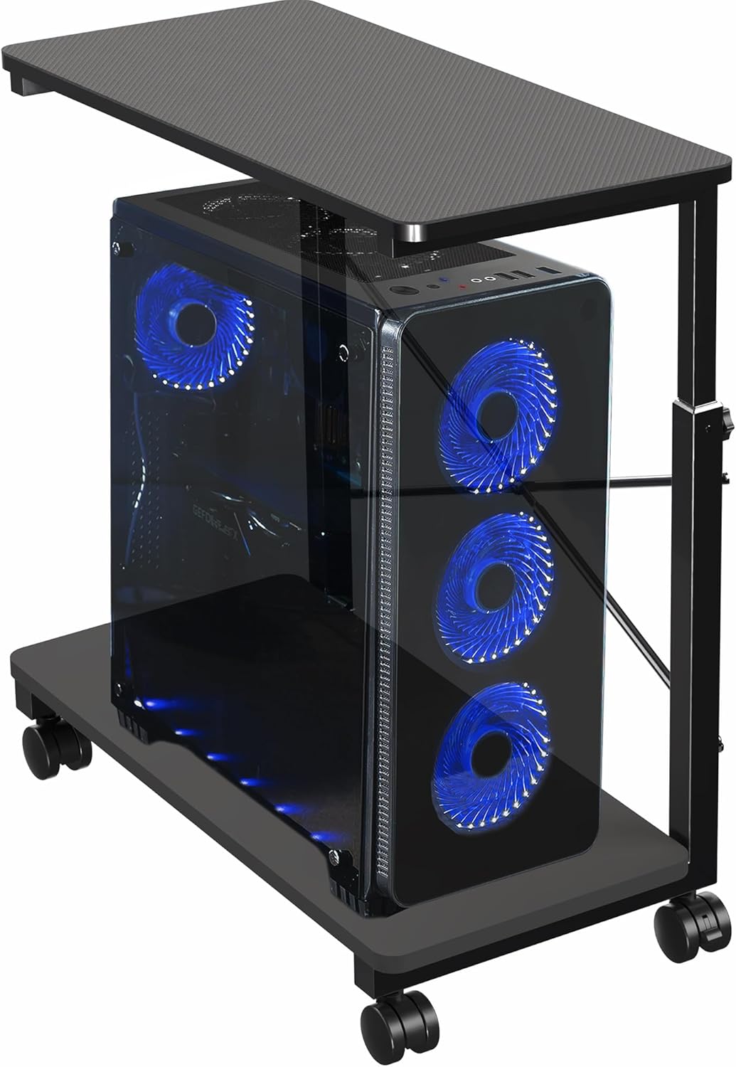 VIVO Large Mobile Adjustable 2-Tier PC Stand for Gaming