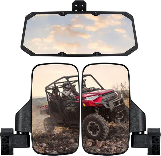 UTV Ranger Side Mirrors and Center Mirror Set for Polaris Ranger