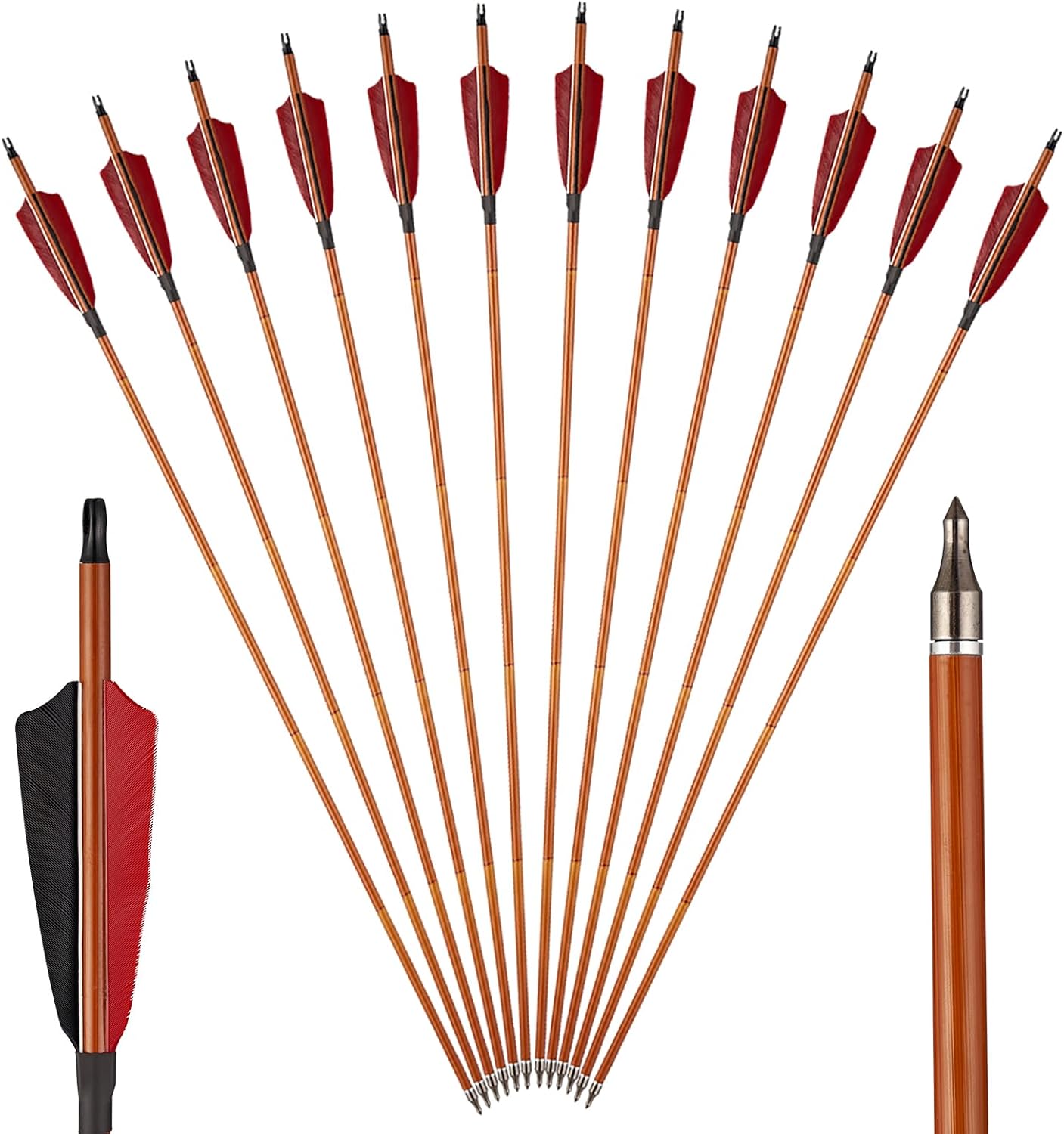 TOPARCHERY Premium 30 Carbon Hunting Arrows with Turkey Feathers