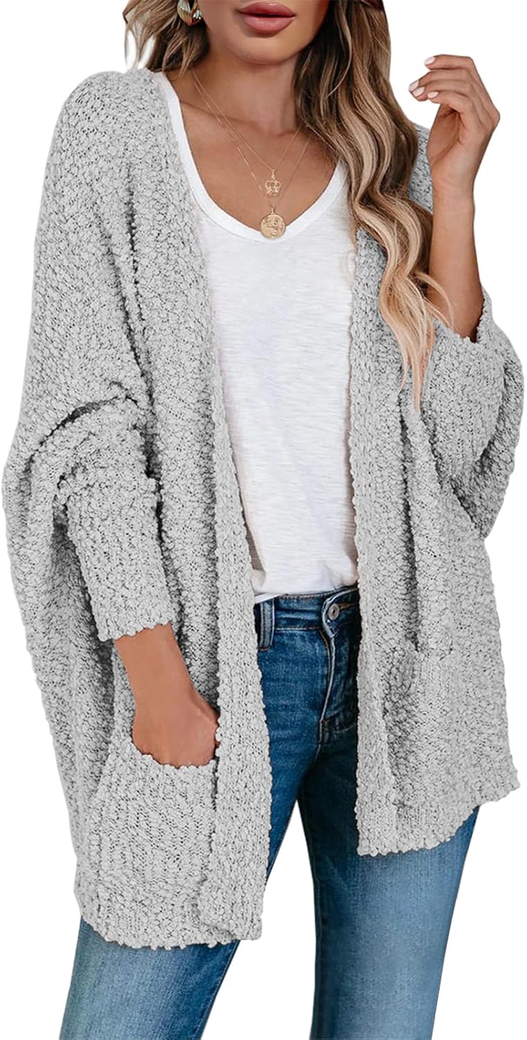 Saodimallsu Women's Chunky Popcorn Cardigan for Cozy Style