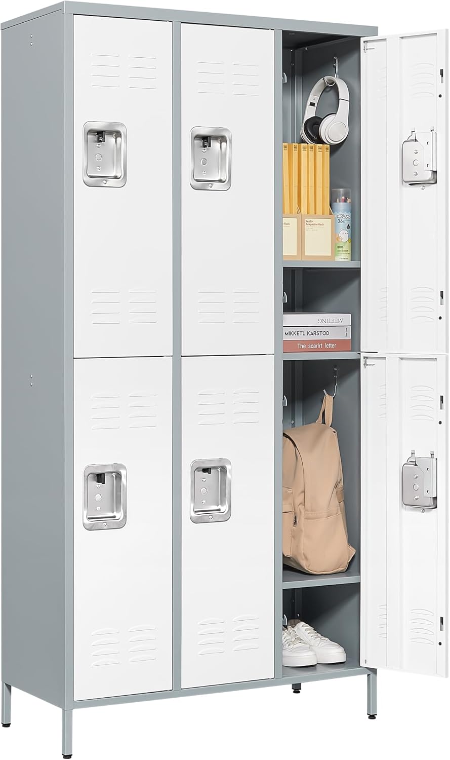 Letaya Metal Lockers for Employees - 6 Door Storage Solution