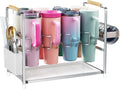 Water Bottle Organizer Drying Rack for 40 oz Tumbler Silver - Patented