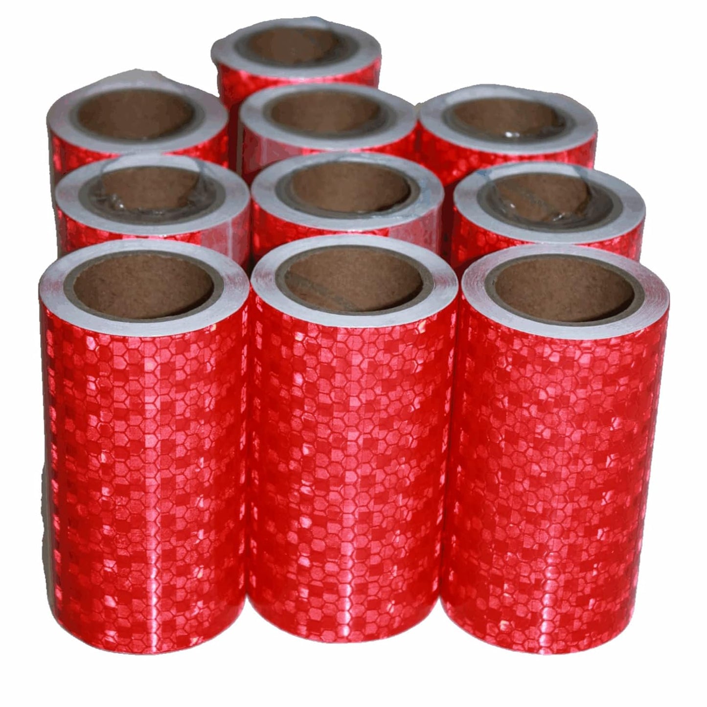 Red Reflective Tape for Safety and Decoration - 10 Rolls
