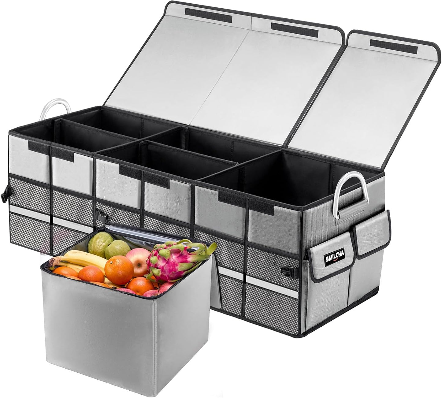 Heavy-Duty Extra Large 100L Car Trunk Organizer with Cooler Bag