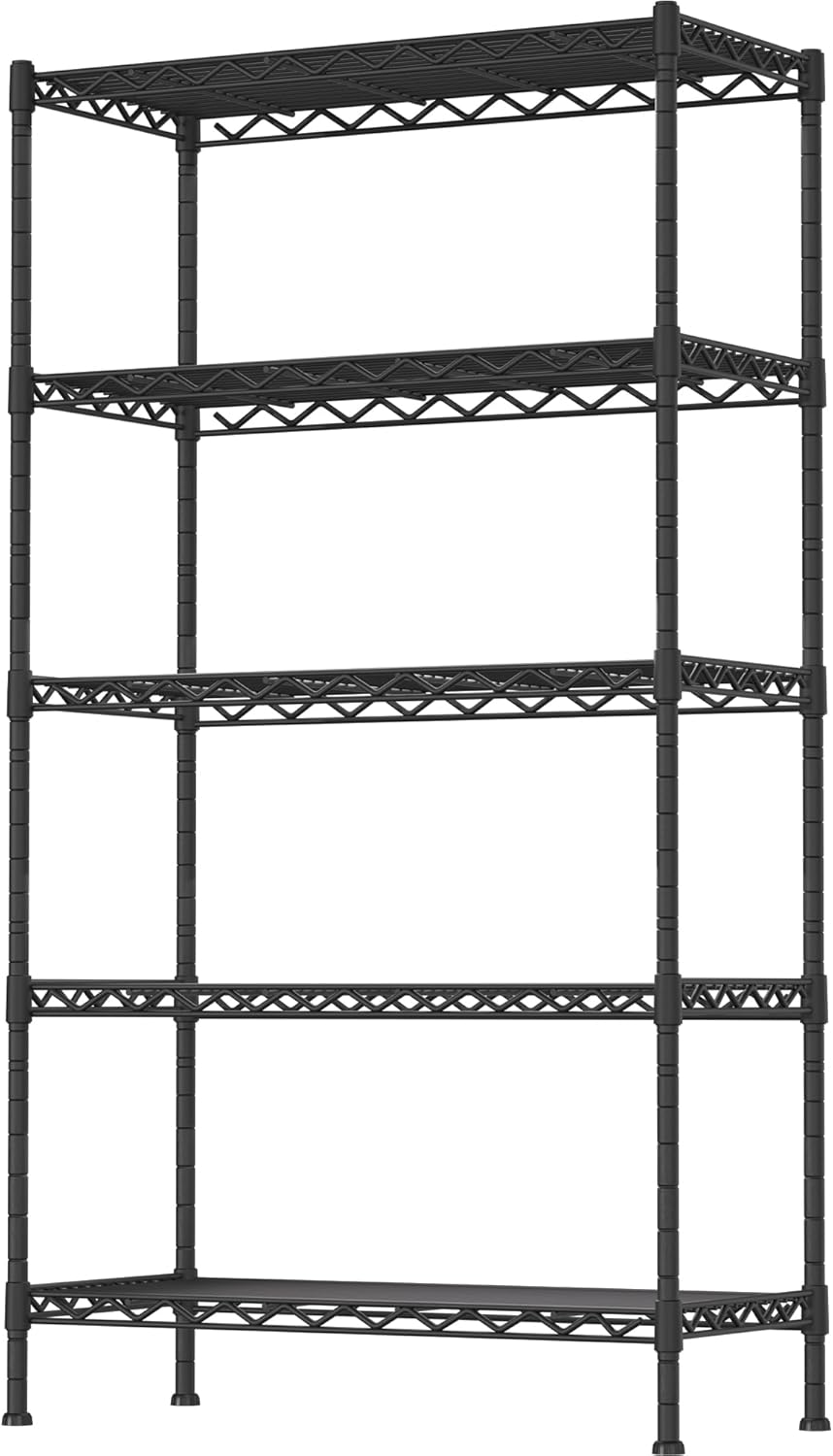 5-Shelf Adjustable Heavy Duty Storage Shelving Unit for Home