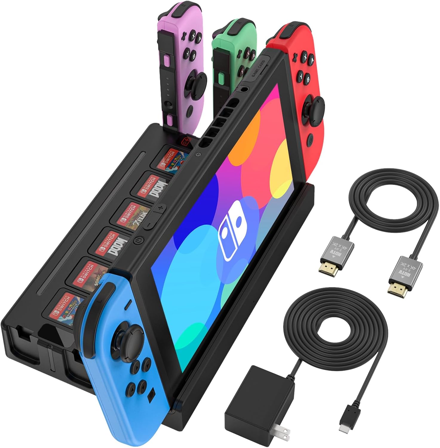 Switch Docking Station with Joycon Charging and Game Card Storage