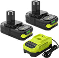 Upgraded 3600mAh Replacement for Ryobi 18V Battery (2-Pack)