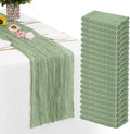 Sage Green Cheesecloth Table Runner 20 Pack - Rustic Sheer Decor