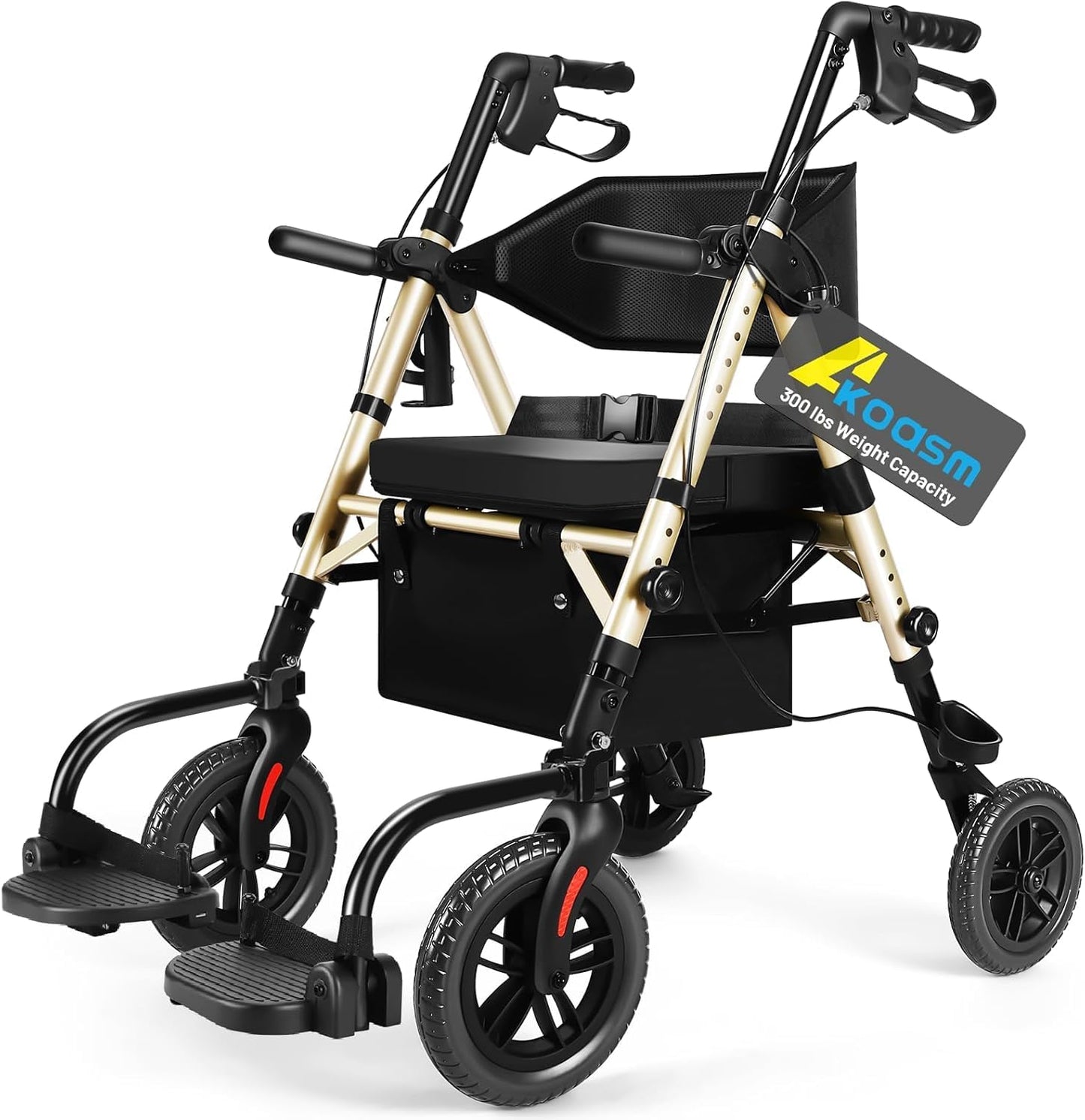Foldable Rollator Walker with Seat for Seniors - Lightweight & Safe