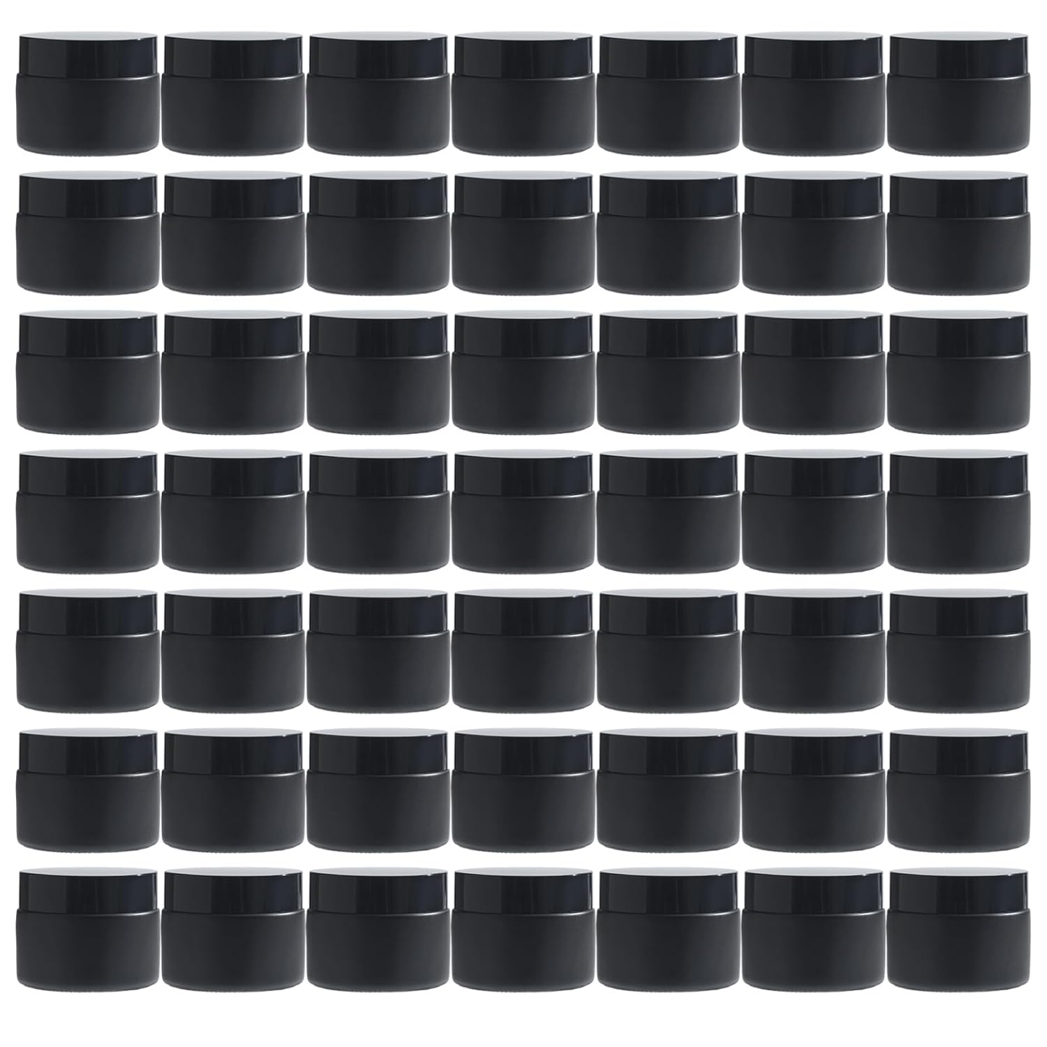 OverNews 2oz Black Glass Jar Travel Size for Cosmetics & More