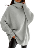 Womens Turtleneck Oversized Sweater Batwing Chunky Pullover - Cozy Fit