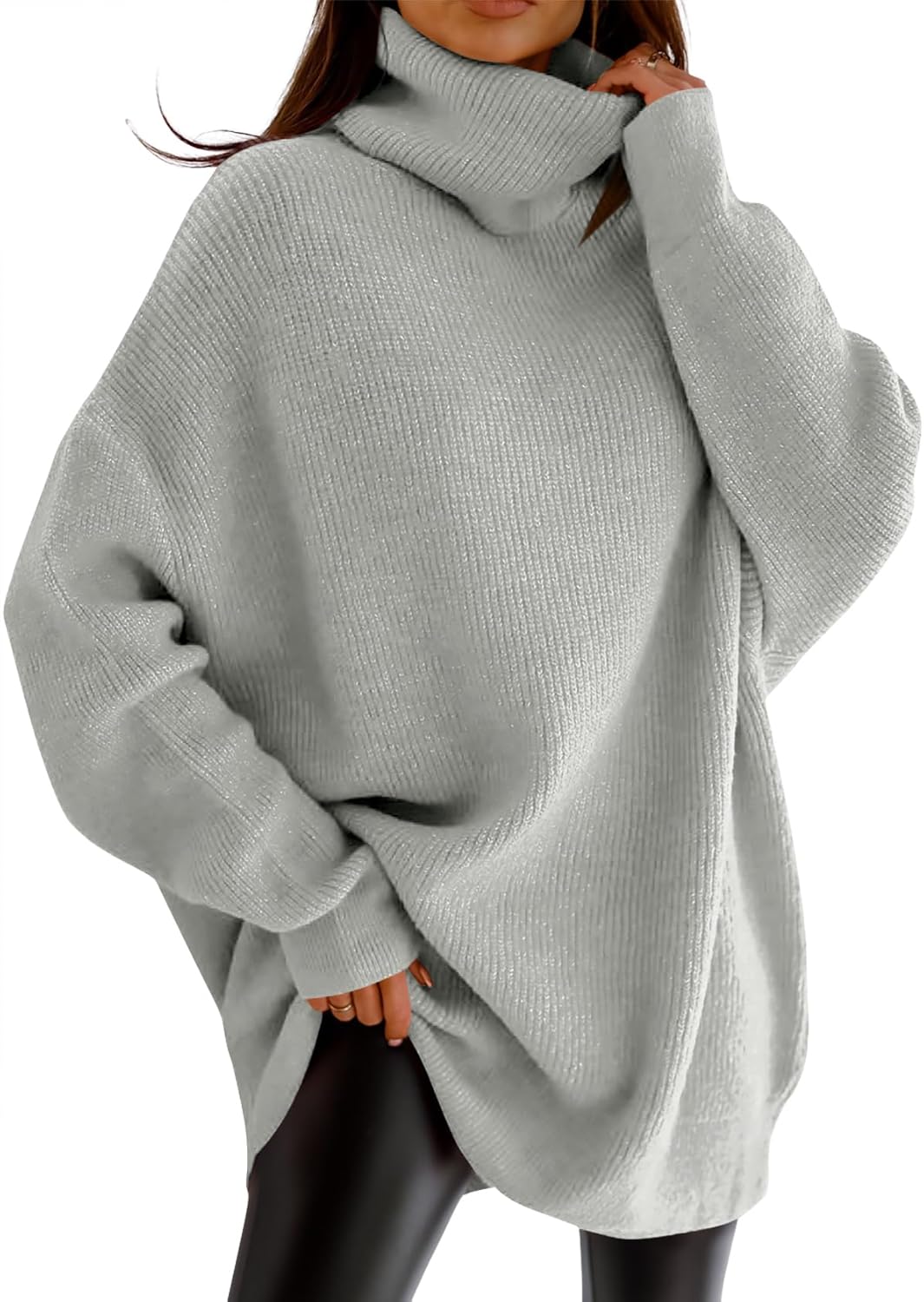 Oversized Turtleneck Sweater for Women - Cozy Fall Knit Top