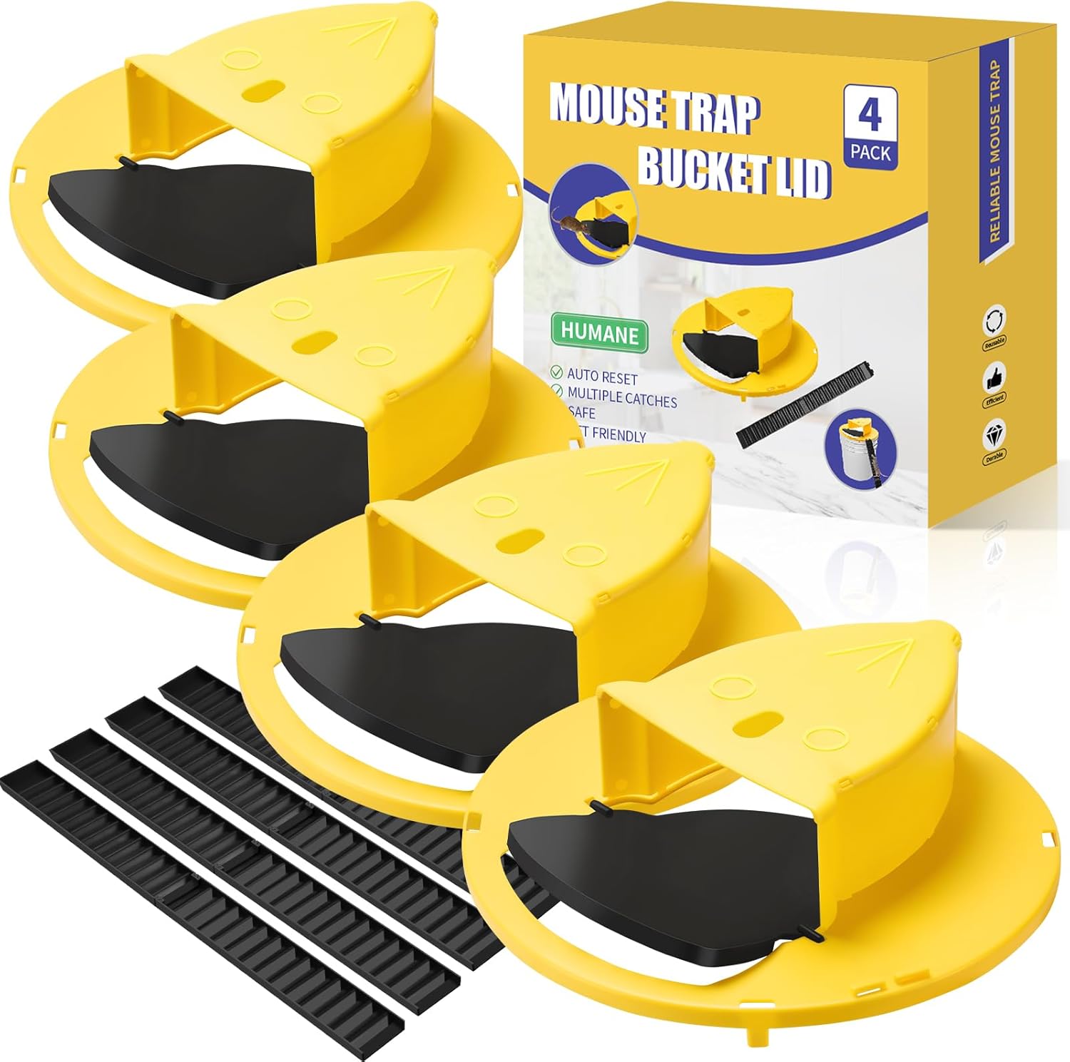 Multi-Catch Reusable Rat Trap Lid - 4 Pack