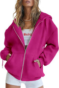 Women's Zip Up Y2K Hoodie Jacket - Fleece Lined Casual Sweatshirt