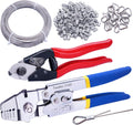 Wire Rope Crimping Tool Kit with Cutter and 165ft 1/16ft Cable