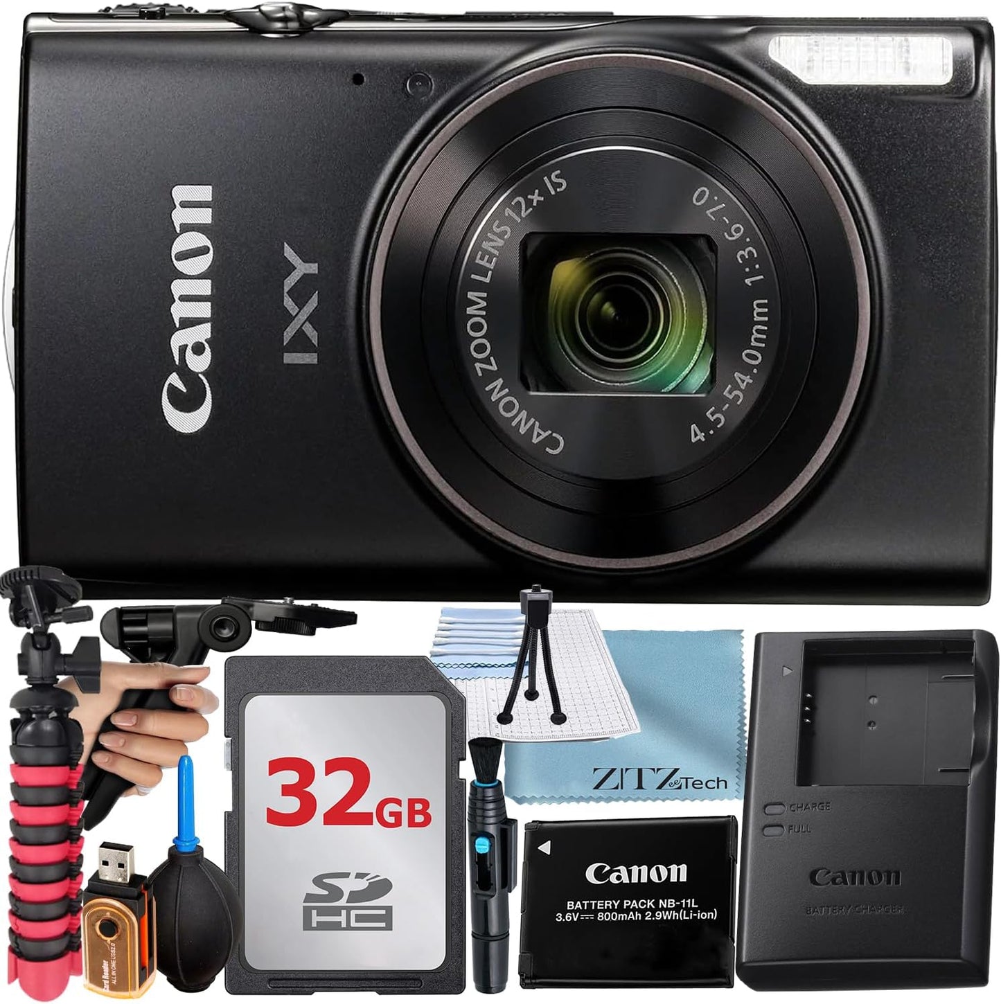 Canon PowerShot IXY 650 Digital Camera with Accessory Bundle