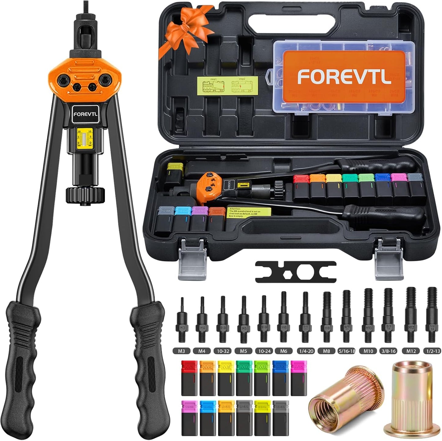Rivet Nut Tool Kit for DIY, Auto & Metal Repairs - 16-Inch