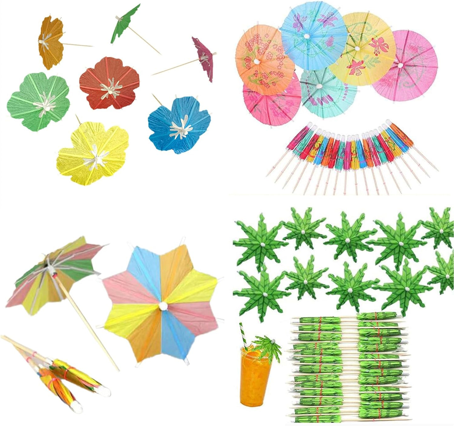 Hawaiian Cocktail Umbrellas - 4 Styles