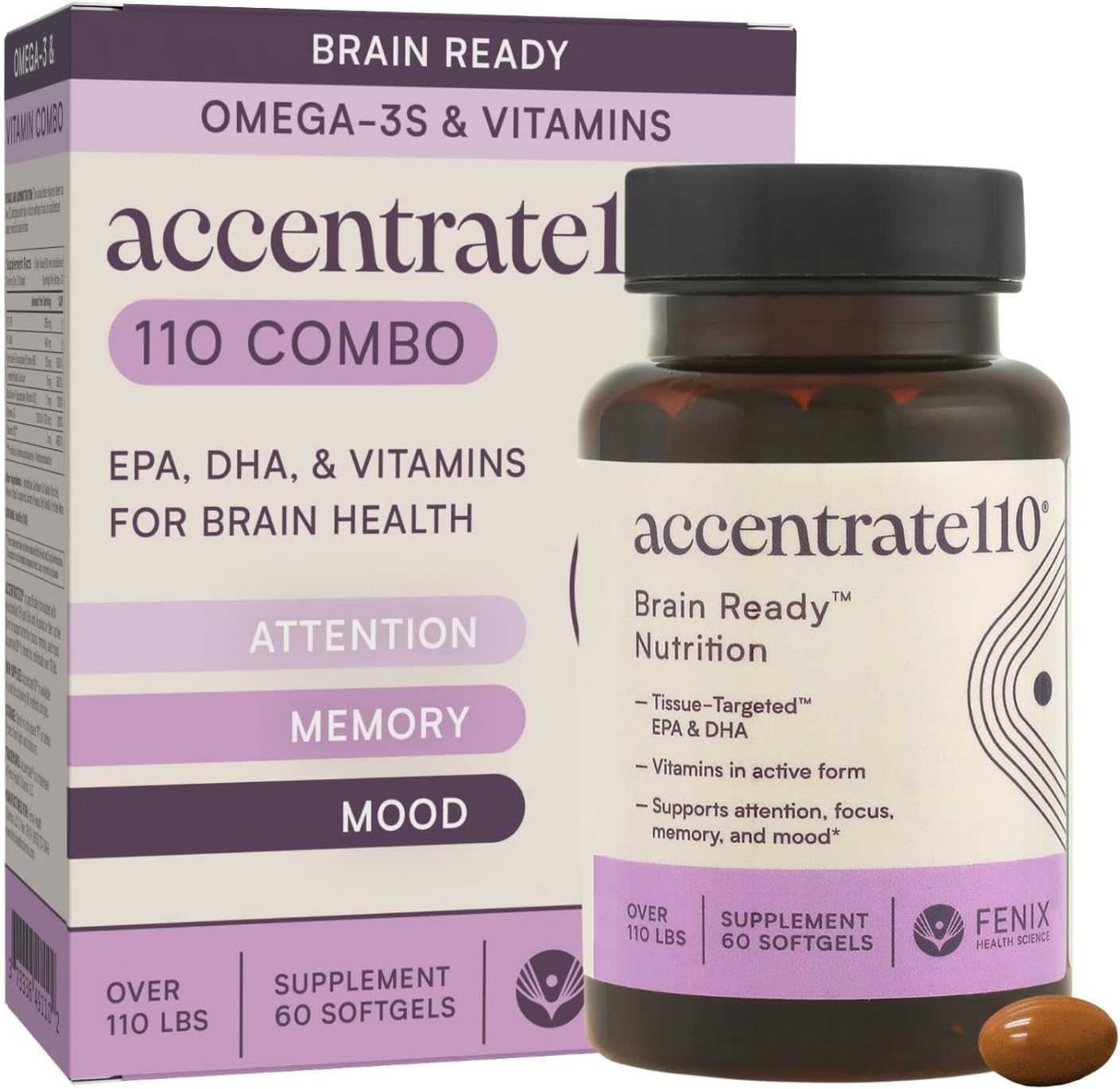 Accentrate110 Focus Supplement with Omega 3 and B Vitamins