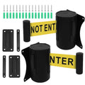 Wall Mount Retractable Belt Barrier 2 Pack - Durable 16ft Yellow