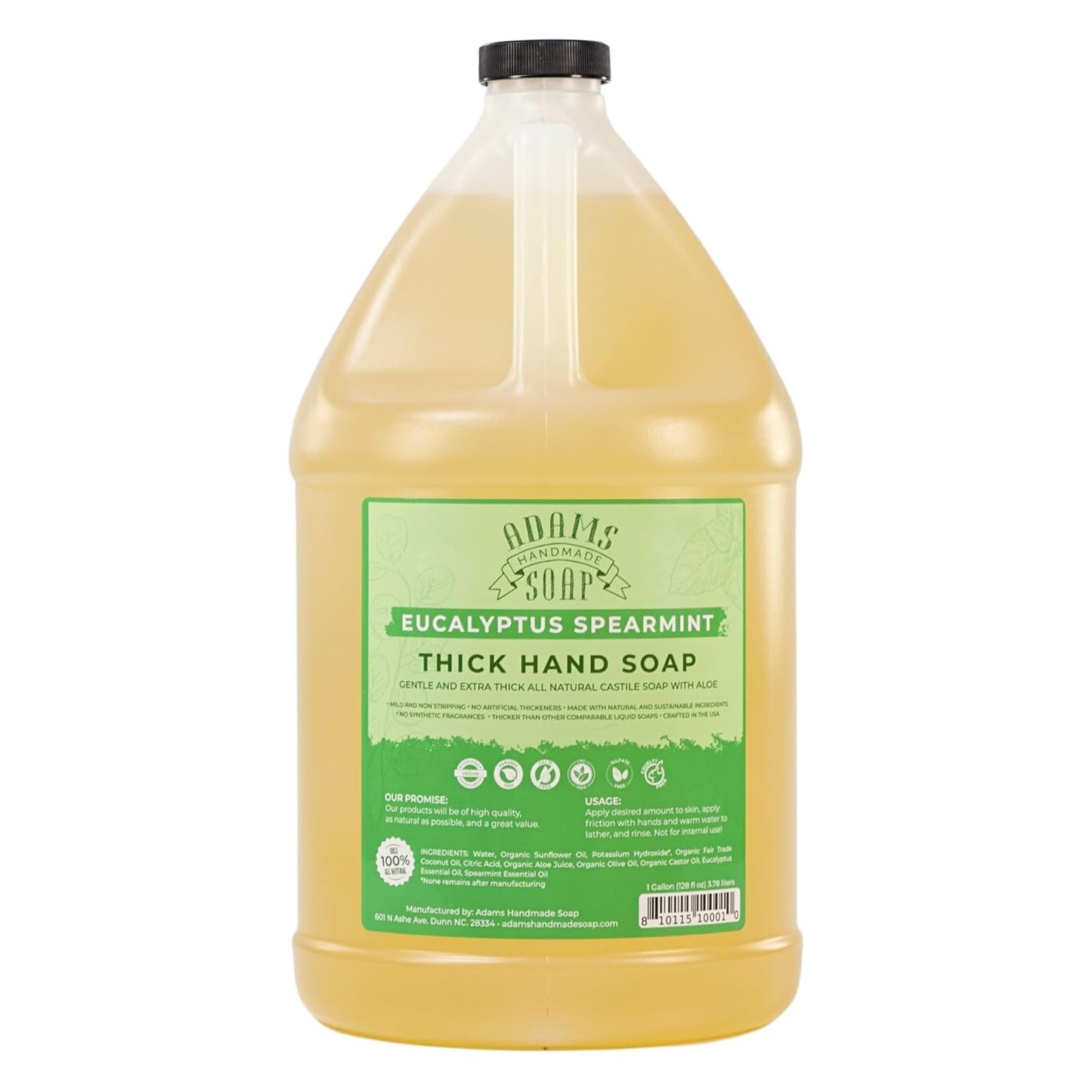 Organic Castile Thick Hand Soap 1 Gallon - Eucalyptus Spearmint