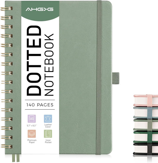 Premium AHGXG Dotted Journal - 140pg A5 Sage Green