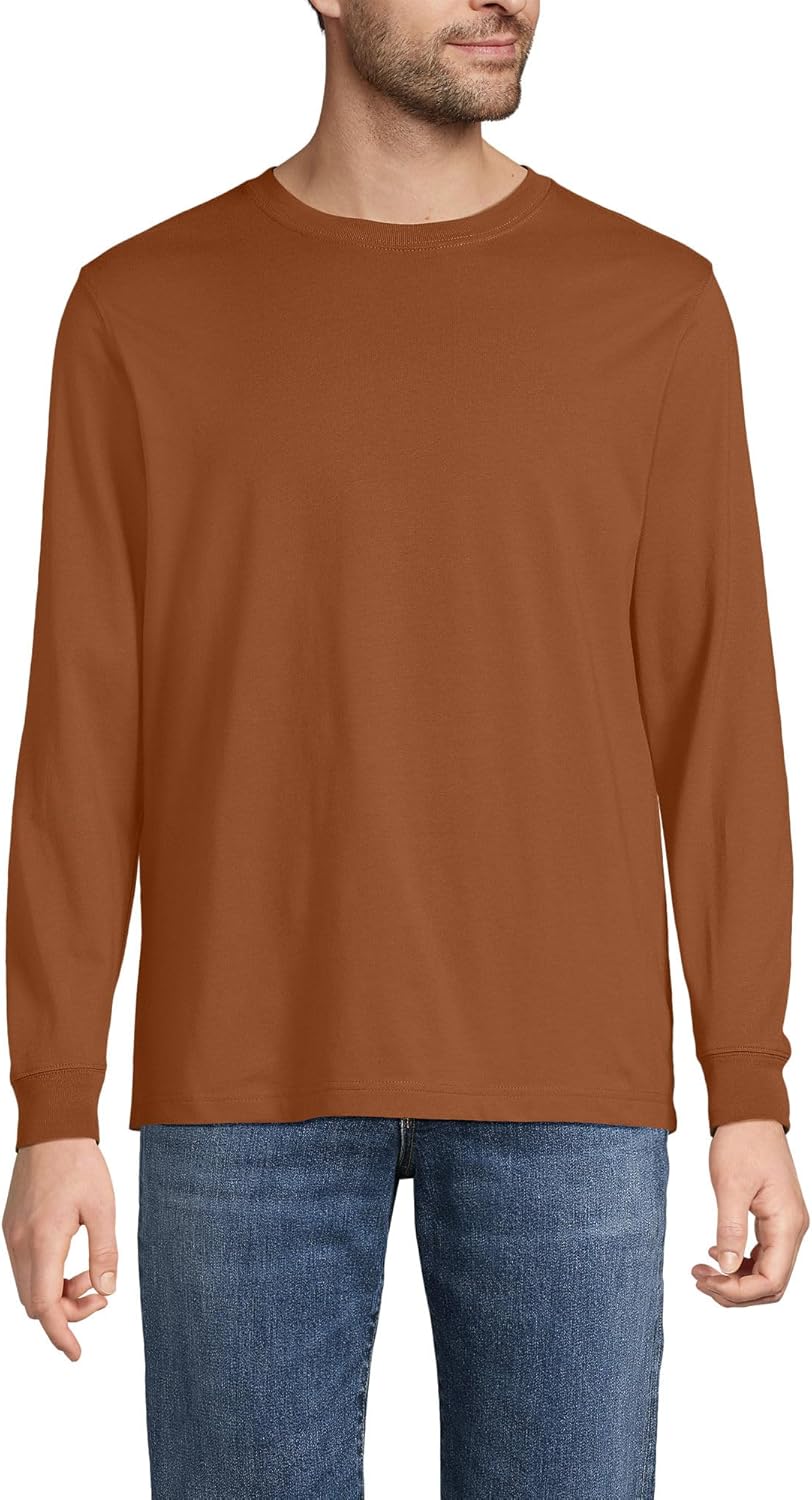 Lands' End Men's Super-T Long Sleeve T-Shirt for Everyday Comfort