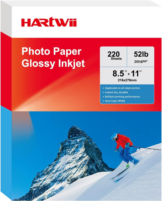 HARTWII 8.5x11 Glossy Photo Paper 220-Pack: Brilliant Colors!