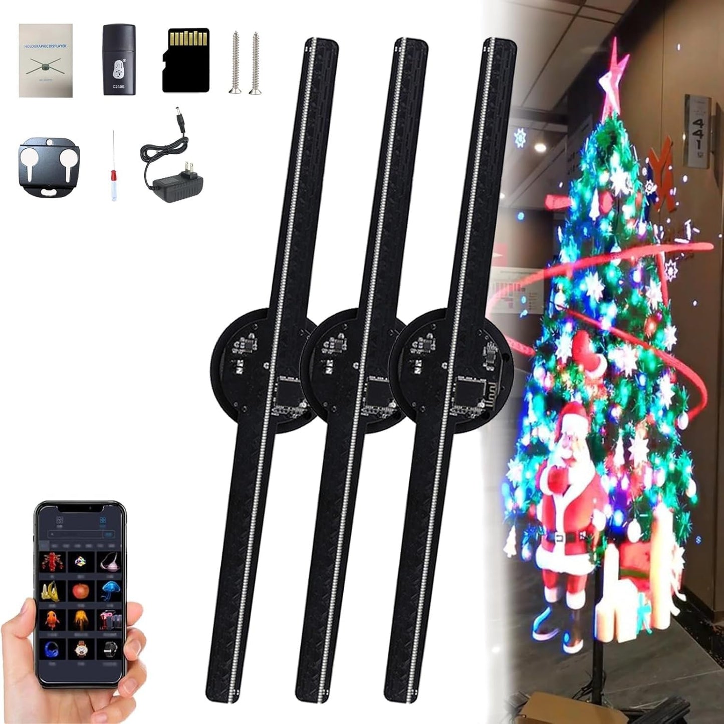 3D Hologram LED Fan Projector - Stunning Holiday Displays