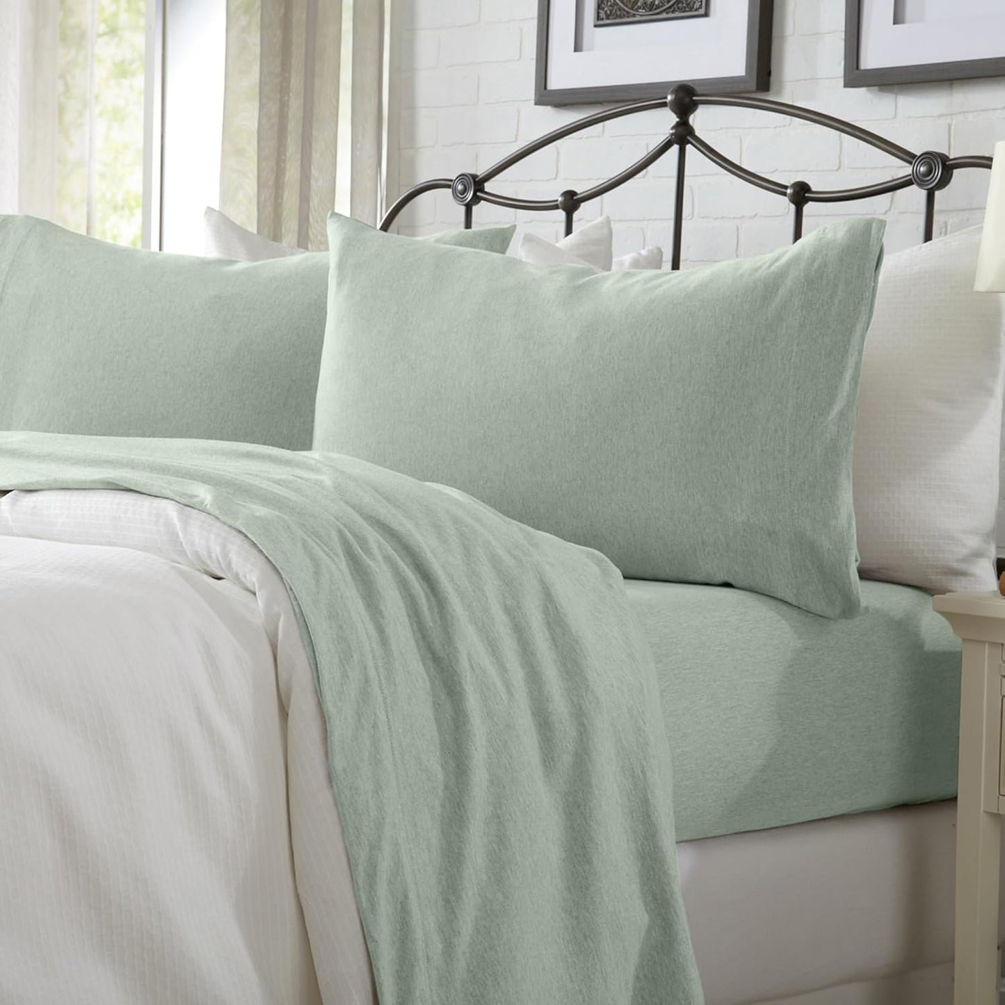 Cotton Jersey Knit King Sheet Set - Ultra-Soft & Cozy Bedding