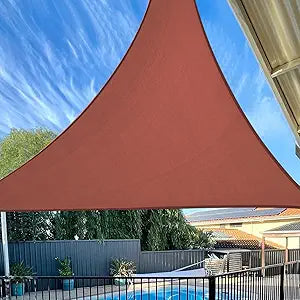 Right Triangle Rust Red Sun Shade Sail Canopy for Outdoor Use