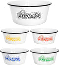 Set of 5 White Enamelware Popcorn Bowls for Every Occasion