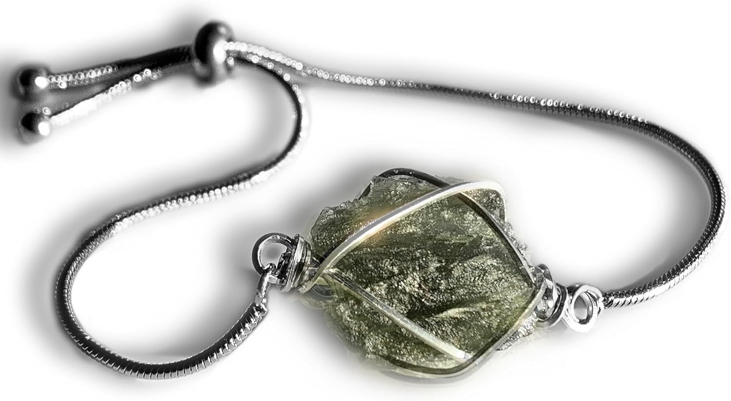 Genuine Moldavite Crystal Bracelet for Transformation and Healing
