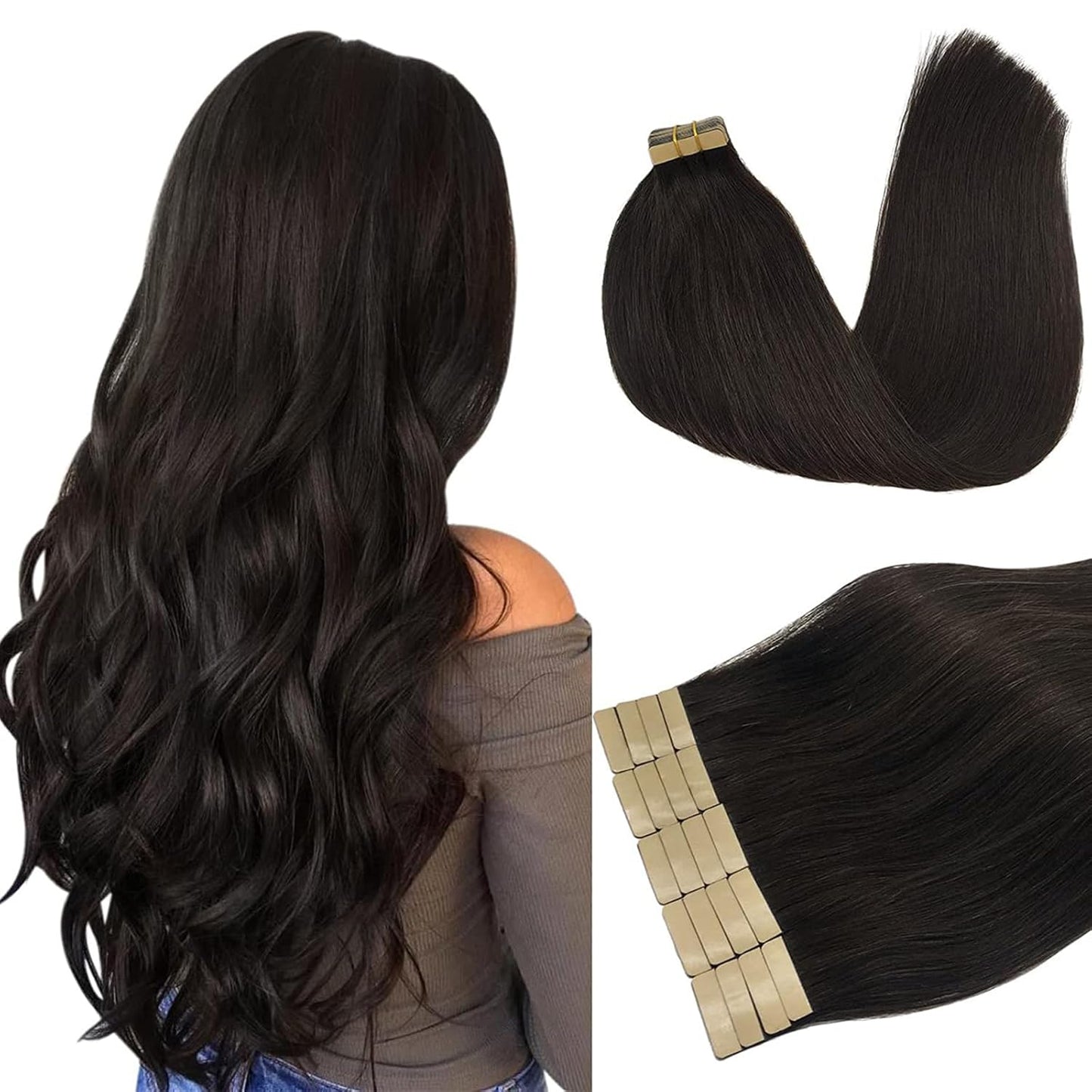 DOORES Tape in Hair Extensions for Natural Look and Feel